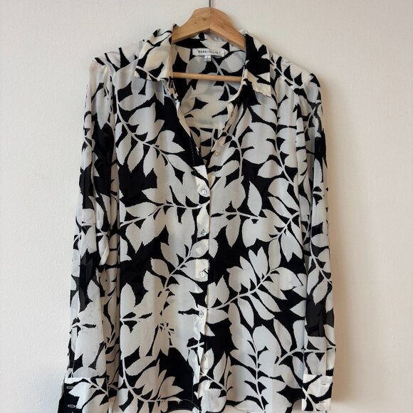 Rose and Olive Size L sheer women's button up - Picture 1 of 3